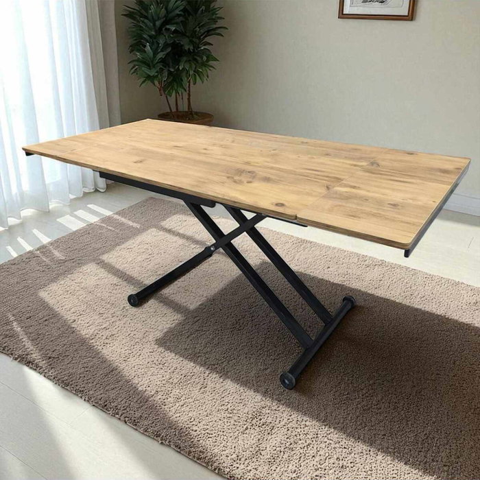 Hanah Home Mesa de Comedor Extensible Pino y Negro